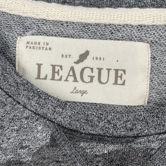 League Martha's Vineyard Sweatshirt High Low Long Sleeve Grey Camo Print Large - Picture 6 of 9